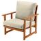Beige Eucalyptus Grandis Wood Cushioned Club Chair